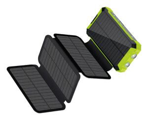 RealPower PB-20000 Solar 20000 mAh Kabelloses Aufladen Schwarz, Grün
