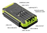 RealPower PB-20000 Solar 20000 mAh Kabelloses Aufladen Schwarz, Grün