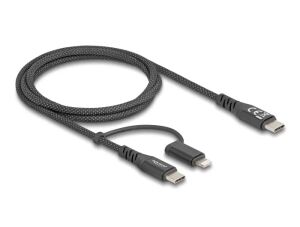 DELOCK USB2 in 1Kabel USB Type-C zu Type-CLightning 1m MFI