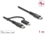 DELOCK USB2 in 1Kabel USB Type-C zu Type-C/Lightning 1m MFI