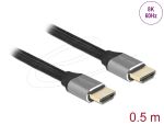 DELOCK Ultra High Speed HDMI Kabel 48 Gbps 8K 60Hz grau 0,5m