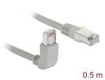 DELOCK Patchkabel gewinkelt RJ45 S/FTP Cat6 0.50m grau