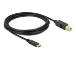 DELOCK Kabel USB 2.0 C > B 3.0m schwarz