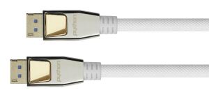 Python PREMIUM DisplayPort 2.0 Kabel, 54 Gbit/s, UHBR 13.5, 4K @240Hz / 8K @60Hz, Vollmetallstecker, Kupferleiter, Nylongeflecht schwarz, 0,5m