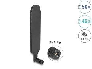 DELOCK 5G LTE Antenne SMA Stecker 3dBi drehbar/Kippgelenk sw