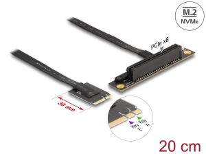 DELOCK M.2 Key A+E > PCIe x8 NVMe Adapter gew. 20cm Kabel
