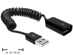 DeLOCK USB 2.0 0.6m USB Kabel 0,6 m USB A 0,48 Gbit/s Schwarz