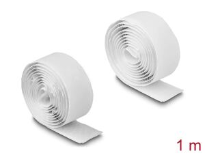 DELOCK Klettband,Haft- und Flauschband L 1 m x B 20 mm weiß