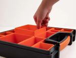 DeLOCK Sortimentsbox mit 14 Fächern 312 x 272 x 60 mm orange / schwarz