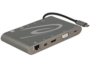 DeLOCK 87297 laptop-dockingstation & portreplikator USB 3.2 Gen 2 (3.1 Gen 2) Type-C Grau