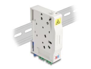 DeLOCK LWL Anschlussdose für Hutschiene mit Spleißhalter und 2 x LC Duplex Kupplung