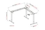 Digitus Elektrisch höhenverstellbares Tischgestell, 90° L-Form, Triple-Motor, 2-Stufen, Weiß