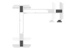 Digitus Elektrisch höhenverstellbares Tischgestell, 90° L-Form, Triple-Motor, 2-Stufen, Weiß