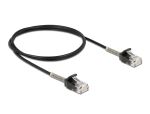 DeLOCK Kabel RJ45 Stecker zu RJ45 Stecker mit Knickschutz Cat.6A 1 m schwarz