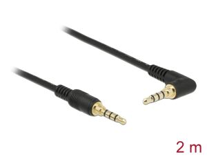 DELOCK Klinkenkabel 3.5mm 4Pin St > St gewink. 2.0m schwarz