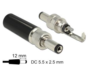 DELOCK Steckverbinder DC 5.5x2.5x12mm Hohlstecker