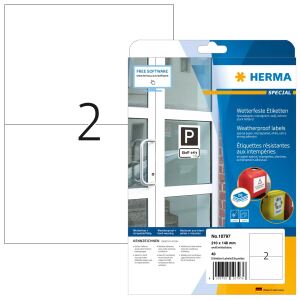 HERMA 10797 selbstklebendes Etikett Rechteck Permanent Weiß 40 Stück(e)