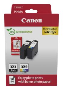 Canon PG-585/CL-586 PVP Druckerpatrone 2 Stück(e) Original Schwarz, Cyan, Magenta, Gelb