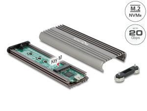 DeLOCK Externes Gehäuse für M.2 NVMe PCIe SSD mit SuperSpeed USB 20 Gbps (USB 3.2 Gen 2x2) USB Type-C Buchse - werkzeugfrei