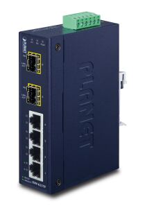 PLANET 4-port Industrieller Ethernet Switch 4 x 10/100Base-TX, 2 x 100Base-FX SFP IP30, -40 bis 75øC