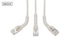 Digitus CAT 6A F-FTP abwinkelbares Patchkabel, Kupfer, 1 m, grau