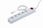 Gembird PCW-MS2G Spannungsschutz Weiß 5 AC-Ausgänge 250 V 1,8 m