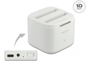 DeLOCK USB Type-C™ 3.2 Dockingstation für 2 x 2.5″ SATA HDD / SSD mit Klon Funktion