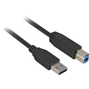 Sharkoon 3m, USB3.0-A/USB3.0-B USB Kabel USB 3.2 Gen 1 (3.1 Gen 1) USB A USB B 5 Gbit/s Schwarz