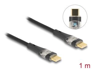 DELOCK USB 2.0 Typ-C St. zu St. transparent PD 3.0 100 W 1 m