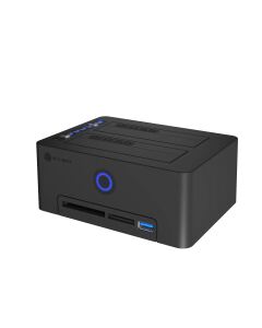 ICY BOX IB-1233CL-CR, HDD Docking & Klonstation mit Kartenlesern CF + SD und USB Hub, USB 3.2 Gen1 (5 Gbit/s)