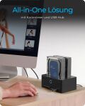 ICY BOX IB-1233CL-CR, HDD Docking & Klonstation mit Kartenlesern CF + SD und USB Hub, USB 3.2 Gen1 (5 Gbit/s)