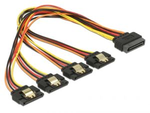 DeLOCK 60157 SATA-Kabel 0,3 m SATA 15-Pin 4 x SATA 15-Pin Mehrfarbig