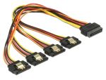 DeLOCK 60157 SATA-Kabel 0,3 m SATA 15-Pin 4 x SATA 15-Pin Mehrfarbig
