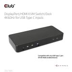 CLUB3D DisplayPort™/HDMI™ KVM Switch/Dock 4K60Hz für USB Typ-C Eingänge