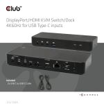 CLUB3D DisplayPort™/HDMI™ KVM Switch/Dock 4K60Hz für USB Typ-C Eingänge