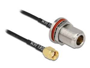 DELOCK Antennenkabel RP-SMA Stecker zu N Buchse RG-174 30 cm