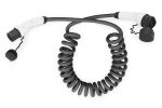 Digitus KFZ-Spiral-Ladekabel für Elektroautos & PHEV – 10 m – Typ 2 – Mode 3 – 1-Phasig – 32 A – 7,4 kW – Schwarz