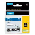 DYMO Rhino-Industrie-Vinyletiketten | 19 mm x 5,5 m | weiß auf blau | selbstklebendes Schriftband | für Rhino und LabelManager Beschriftungsgerät