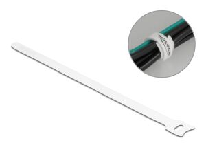 DELOCK Klett-Kabelbinder L 250 x B 12 mm weiß 10 Stück