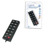 LogiLink UA0126 Schnittstellen-Hub 480 Mbit/s Schwarz