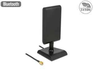 DELOCK Antenne WLAN 802.11 ac/a/h/b/g/n RP-SMA-St. +Kab.schw