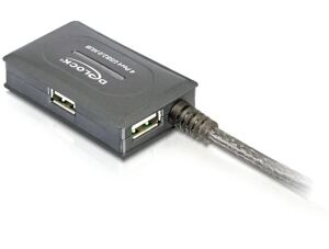 DeLOCK USB 2.0 Verlängerungskabel 10 m aktiv mit 4 Port Hub