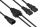 Kabelmeister Y-Kaltgeräteverlängerung Kaltgeräte-Stecker C14 an 2x Kaltgeräte-Buchse C13, schwarz, 0,3m