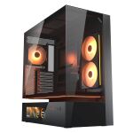 COUGAR Gehäuse Midi-Tower, CFV235 Vision, ARGB, LCD-Display, Glas, Schwarz