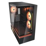 COUGAR Gehäuse Midi-Tower, CFV235 Vision, ARGB, LCD-Display, Glas, Schwarz