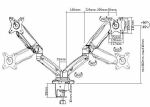 Equip 650121 17”–32” Voll beweglicher Zweifach-Gasfeder-Monitor/LCD-Tischhalter