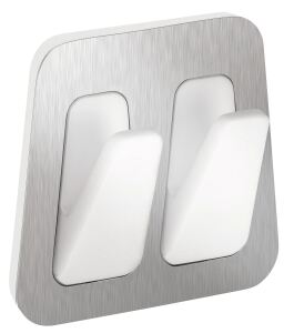 TESA 59785-00000-00 Handtuchhalter & -ring Handtuchhaken Drinnen Edelstahl, Weiß