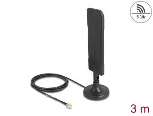 DELOCK WiFi 5,8 GHz Antenne RP-SMA Stecker 3 dBi omnidirekti