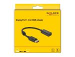 DeLOCK Adapter DisplayPort 1.2 Stecker zu HDMI Buchse 4K Passiv schwarz