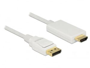 DELOCK Displayport Kabel DP -> HDMI St/St 4K 2.00m weiß